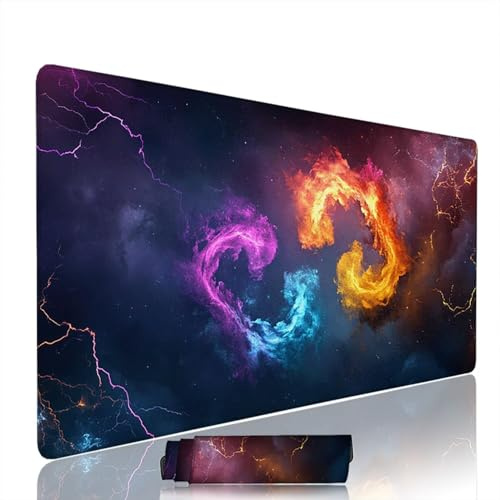 Tapis de Souris Noir sous Main Bureau Tapis de Souris Gaming XXL 1200x600x3mm Mouse Pad Caoutchouc Abstrait Grand sous Main Gamer Accessoires PC Imperméable, pour Clavier Ordinateur Portable w-5363