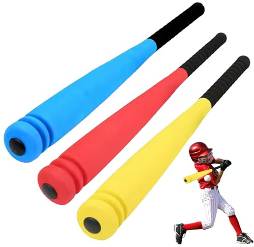 Batte de Baseball pour Tout-Petits, 3 pièces, Batte de Baseball en Mousse EVA 21 Pouces avec Balle pour Jouer en Plein air, Cadeau fête
