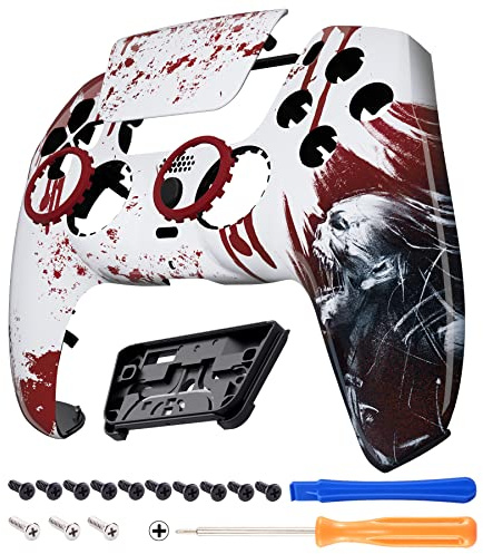 eXtremeRate LUNA Redesigned Front Shell Touchpad Compatible with ps5 Controller BDM-010 020 030 040 050 060, Blood Zombie Replacement Faceplate Case Cover Compatible with ps5 Controller