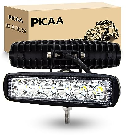 PICAA LED Arbeitsscheinwerfer 10X 6 Zoll 18W Wasserdicht Spotlight | led zusatzscheinwerfer,12V 24V, für SUV Auto Traktor Bagger Traktoren Schlepper Gabelstapler ATV Lkw, offroad,4X4