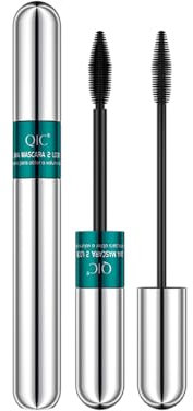 Doppelendiger 4D-Seidenfaser-Wimperntusche, 2 in 1 Wimperntusche für natürlichen Verlängerungs- und Verdickungseffekt, wasserdichte extra lange Wimpern, dicke, voluminöse Wimpern, lang anhaltend