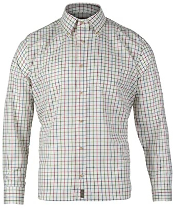JACK PYKE Countryman Checked Shirt Mens – 100% Easycare Polyester, Long Sleeve, Button-Down Collar, Lightweight & Wrinkle-Resistant, Ideal for Casual & Formal Wear- Multi, Large