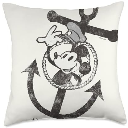 Disney 100 Mickey Mouse Steamboat Willie Captain D100 Throw Pillow