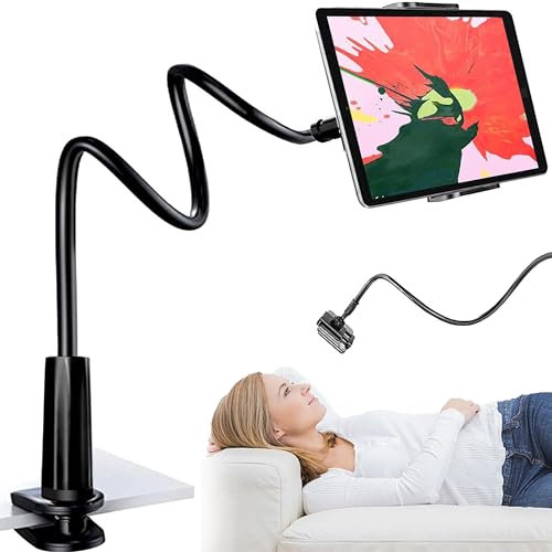 XFLYP Supporto per Telefono, Supporto per Telefono Universale da Scrivania Staffa di Rotazione a 360 °, Lunghezza Totale 80 cm, Supporto Regolabile a Collo d'oca, Braccio Estensibile (nero)