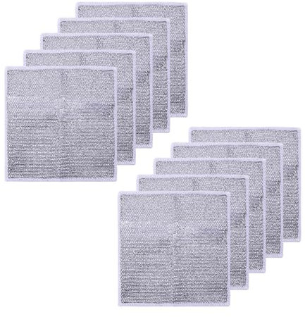 Chiffons à Vaisselle en Fil de récurage Polyvalents Anti-Rayures, Chiffon en Maille pour Filet de Lavage de la Vaisselle, éponges à Vaisselle pour Laver la Vaisselle sans Rayures (10 pièces)