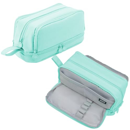 TZEKING Federmäppchen Große Kapazität, 4 Fächer Pencil Case für Mädchen und Teenager mit Reißverschluss, Langlebig und Tragbar