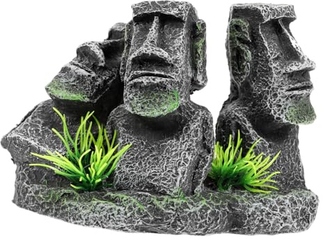 BUGUUYO Aquarium Deko Moai Statue Aquarium Ornament Moai Figur für Aquarien Antike Ostern Moai Deko für Fischbecken Langlebig und Sicher für Sü Wasser und Meerwasser