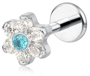 limerencia 18G Innengewinde Tragus Piercing Stecker,Medizinische Hypoallergen Titan Helix Labret Ohrstecker Ohr mit 6mm 8mm 10mm Stäbe für Zunge Augenbraue Lippe Septum Nase(1 Stück)