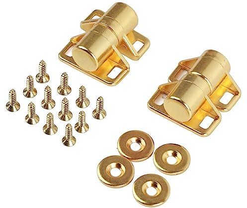 4er-Pack Schrankmagnetverschlüsse, Magnetische Türverschlüsse aus Zinklegierung, Beschläge Für Schranktüren, Schränke, Schubladen Und Fensterläden, Schrankzubehör(Gold)