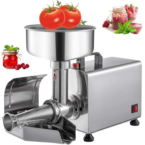 KLYDBMYT Colador de Tomates, exprimidor de Tomates, Prensa eléctrica de Tomates de Acero Inoxidable, colador de Salsas Comercial de 450 W para Frutas y Verduras.