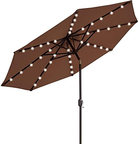 Parasols Sun Parasol Umbrella Garden Parasols 2.5M Crank Solar Light Umbrella Market Patio Outdoor LED Umbrellas Self Charging LED Garden Umbrella umbrella