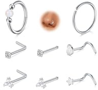 MODRSA Tragus Piercing Naso-Gioielli Donne Nostril-Piercing: 20g (0,8 millimetri) L a forma di anello Nostril inox 7 Lunghezza