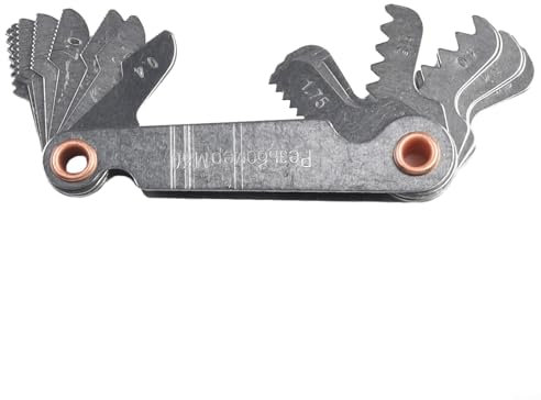 Misuratore del passo del filo, 150 gradi, 60 gradi, strumento di misurazione metrica in acciaio al carbonio, con interruttore rotativo per ispezione filettatura esterna (60° metrico)