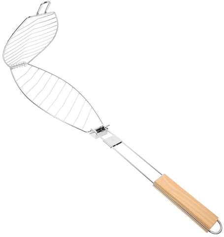 Alasum Panier à Griller pour Barbecue en Fer Poignée Longue Amovible, Multifonction pour Poissons, Viandes et Légumes, pour Barbecue Extérieur, Camping et Pique-Niques