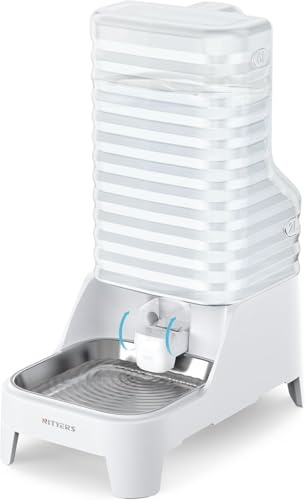 Gravity Automatic Dog Water Dispenser, 6L Capacity with Patented Faucet | Water Bowl with Filter & Stainless Steel Bowl, Adjustable Base, Wide Mouth for Easy Clean, Food-Grade Materials for Cat & Dog