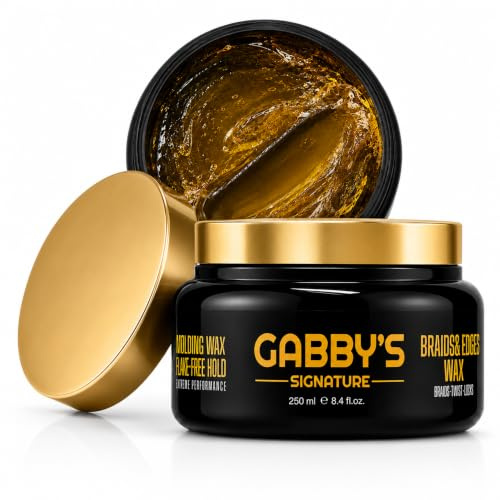 Gabby’s Hair Styling Wax 250ml, Ultra Strong Hold Edge Control & Braiding Wax, Flake Free Gel for Locs, Twists and Afro Hair