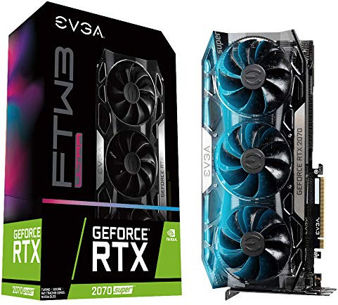 EVGA GeForce RTX 2070 SUPER FTW3 Ultra Gaming, 8GB GDDR6, iCX2 Technologie, RGB LED, Metall Backplate, Grafikkarte, 08G-P4-3277-KR