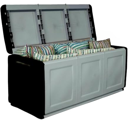 Gartenbox Wetterfest Outdoor Garten Box Gartenauflagen Gartentruhe XXL Auflagenbox Wetterfest Kissenbox Aufbewahrungsbox Gartenkiste Balkonschrank Groß 410 L
