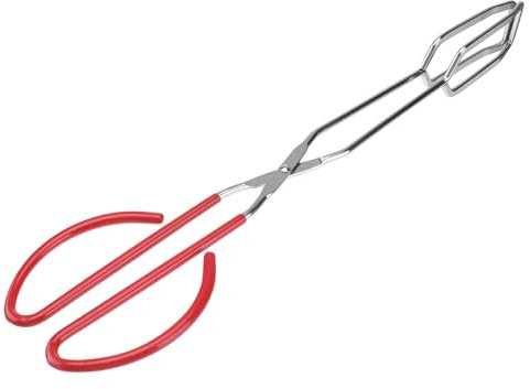 BESTonZON Scherenzange Edelstahl Lebensmittelkuchen Scherenzange Gummigriff Holzkohlezange Clipklemme für Picknick-Grill Draußen