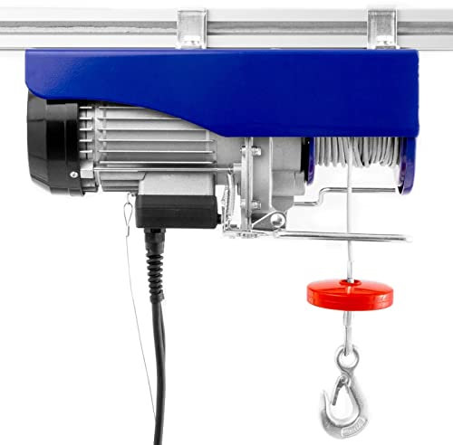 Pallit Seilwinde Elektrisch 230v Tragkraft 400 kg/12 m | 800 kg/6 m (Einzel-/Doppelhaken) inkl. Kabelfernbedieung mit 5 m Kabellänge HOISTEXT Seilzug Seilhebezug Kettenzug Flaschenzug