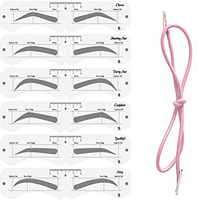Kit di stencil per sopracciglia, set di stampi per sopracciglia in PEVA morbido con fascia elastica, riutilizzabile, strumento per trucco fai da te, per donne e ragazze principianti