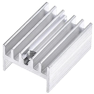 sourcing map 20mm x 15mm x 10mm TO-220 Aluminium Dissipateur Chaleur pour en refroidissant MOSFET Transistor Diodes 10Pcs