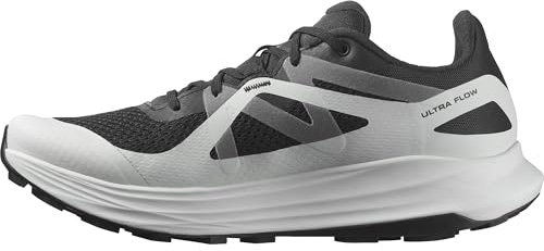 Salomon Ultra Flow Scarpe da Trail Running da Uomo, Comfort immediato, Ammortizzazione dalla Strada ai Trail, A Prova di Terreni Misti, Black Glacier Gray Quiet Shade, 45 1/3 EU