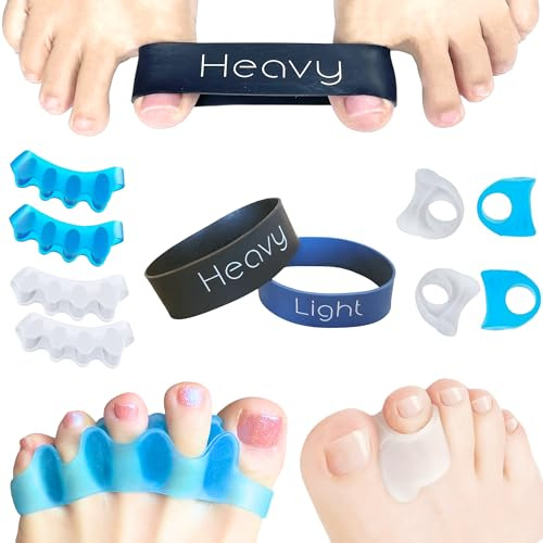 ss soxsense 11 PCS Premium Set Bunion Corrector/Plantar Fasciitis Kit - Toe Exercise Bands and Separators for Women and Men