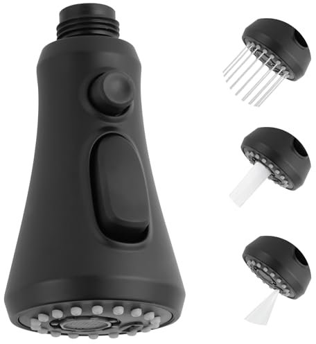 iFealClear 3-Funtion Kitchen Tap Spray Head, Tap for Kitchen Sink Replacement, Pull Down Sprayer Head for Faucet, Sink Spray Nozzle- G1/2 inch, Matte Black