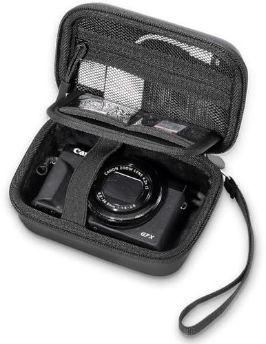 ProCase Digitalkameratasche für Canon PowerShot SX740 HS, Canon G7X Mark III Mark II, Kodak Digitalkamera Fotokamera Tasche für Tragbare Digital Kamera Fotokamera Tragetasche -Schwarz