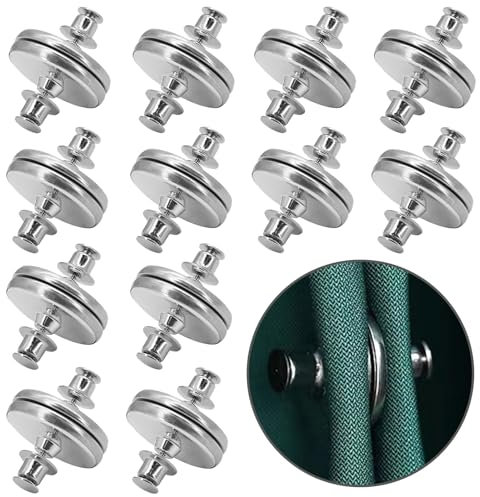 YCHYAN 12 Coppie Ferma Tende con Calamita, Arrotondato Calamite per Tende da Interno, Manopola Magnetica della Tenda, Accessori per Tende, Contropeso Magnetico per Tende, Adatto per Camera da Letto