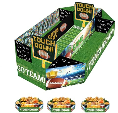 GalaHub 3 Pack Football Party Supplies Set, Game Day Food Trays for Parties, Perfect for Football Birthday Party Decoration