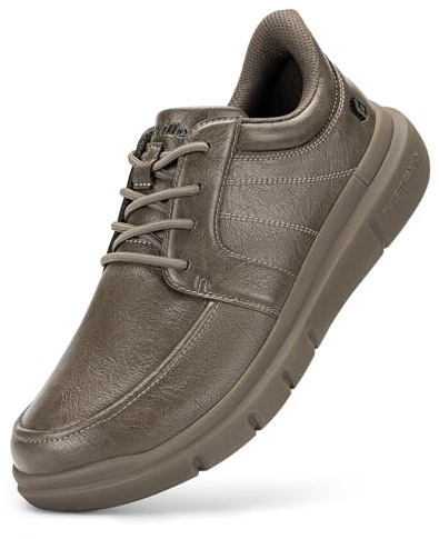 FitVille Wide Slip On Shoes for Men Lightweight Casual Dress Oxfords Shoes Business Walking Sneakers with Arch Support