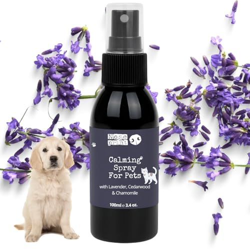Spray calmante a base di erbe per animali domestici, 100 ml, spray naturale per casa e viaggio con lavanda, camomilla, legno di cedro, riduce lo stress e l'ansia in cani e gatti, da usare su