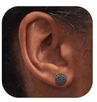 JeweBella Ohrstecker Silber 925 Hypoallergene Ohrringe Silber Gold Schwarz Wasserfester Runde Flach Scheibe Ohrstecker Langlebiger Ohrringe für Damen Herren Männer 6/8mm