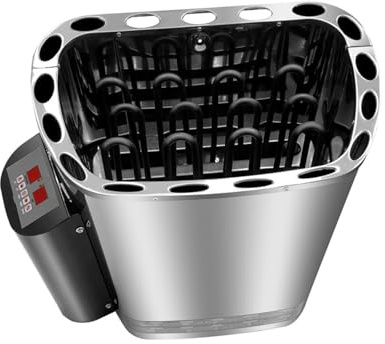 Stufa per Sauna, Piccola stufa for sauna domestica con controllo integrato, montaggio a parete, controllo intelligente a temperatura, stufa for sauna in acciaio inossidabile(N,80)