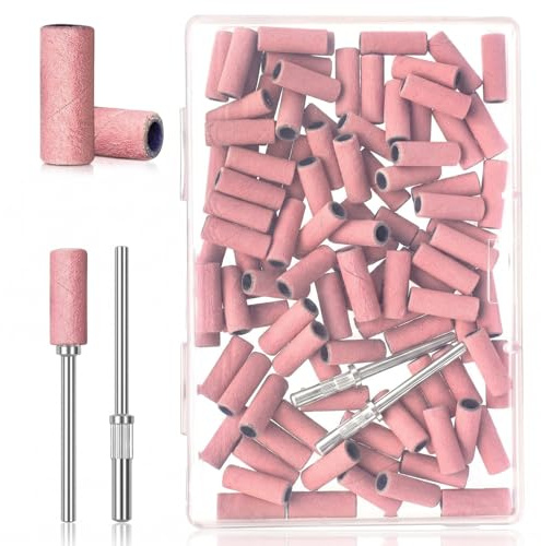 100 Ponceuse à Ongles Embout Emeri 240, Accessoire Sablage Ongles Professionnel, Manucure Pédicure Acrylique Gel Polissage, Attachement Ponçage Ongles Portable