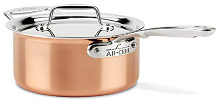 All-Clad Copper C4 3 Qt. Saucepan with Lid, Cookware