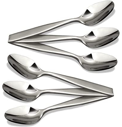 CAMRI Teaspoons Set of 6 - Stainless Steel Tea Spoons 6, Tea Spoon for Coffee & Dessert, 5.2 inches, Heavy Duty, Dishwasher Safe, Spoon Set for Home Kitchen & Restaurant (C4 - Pack of 6)