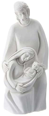Holyart Mini Krippen: Geburt von Jesus Figur aus weißem Harz, 10 cm