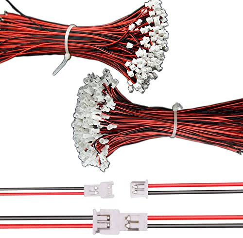 RUNCCI-YUN 100pcs （50 Paare）1.25mm JST SM Anschluss，JST PH 2 Pin Männlich und Weiblich steckverbinder mit 150mm Kabel,für LED-Lampenleiste RC-Spielzeugbatterie Kompatibel mit JST PH