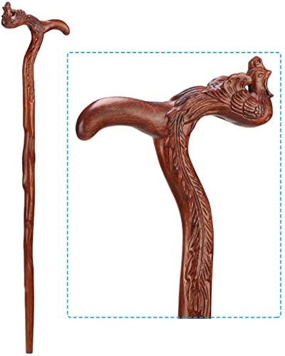 Canne en Bois Robinet bâton de Marche séquoia Vieil Homme béquilles Sculpture sur Bois Cadeaux d'anniversaire bâtons Cannes en Bois pour Hommes et Femmes