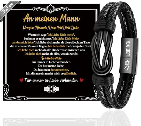 SUNSH Ich Liebe Dich Geschenke für Männer Sohn Papa Bruder, Armband Herren Sohn Papa Mann Bruder, 60 Geburtstag Mann, 18 Geburtstag Junge, Weihnachten/Valentinstag/Vatertagsgeschenke