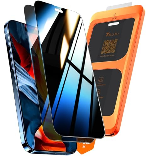 TAURI 3 in 1 Designed for iPhone 16 Pro Max Screen Protector Privacy, 2 Pack Privacy Tempered Glass Film + 1 Dust Free Installation Tool, [Case Friendly] Anti-scratch Anti-Glare No Dust No Bubbles