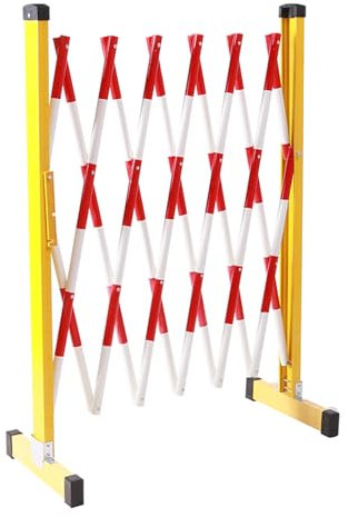 QUSYZD Ausziehbare Industrieabsperrung mit Rädern 1,2 x 6 m, zusammenklappbares Sicherheitstor, tragbares Sicherheitsbarrieretor, einziehbare Barriere für die Verkehrskontrolle,A-1.2x3m
