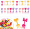 Food Picks for Kids - 20pcs Mini Cartoon Toothpick - Plastic Fruit Fork with Cartoon Decor - Cute Food Picks for Cake Dessert Fruit-Platter - Animal Fruit Fork, Food Picks Kids, Cute Fruit Forks