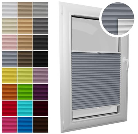 Standard + Thermo Plissee mit Bohren I auf Maß gefertigt I Breite 30-129 cm I Höhe 50-230 cm I Blickdichte und lichtdurchlässige Rollos I 24 Farben Standard + Thermo (Höhe von 150 cm bis 230 cm)