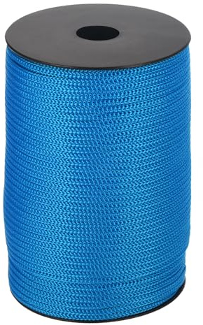 QUARKZMAN Cuerda de Polipropileno Trenzada Exterior 4mm 100M Azul Rey | Cuerda Persiana Enrollable, Cordón para Tendedero, Camping, Senderismo y Actividades al Aire Libre