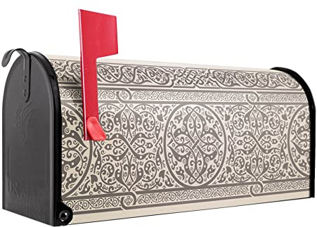 banjado Amerikanischer Briefkasten - US Mailbox/Letterbox mit Motiv Motiv Keltischer Knoten 51x22x17cm - Postkasten Stahl aus Amerika – Briefkasten amerikanisch schwarz pulverbeschichtet