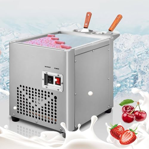 PtaTritious Electric Ice Cream Roll Maker Fried Ice Cream Roll Machine Rolled Ice Cream Machine Stainless Steel Square Stir-Fried Ice Cream Pan for Making Ice Cream Fro-Zen Yogurt Ice Cream Rolls